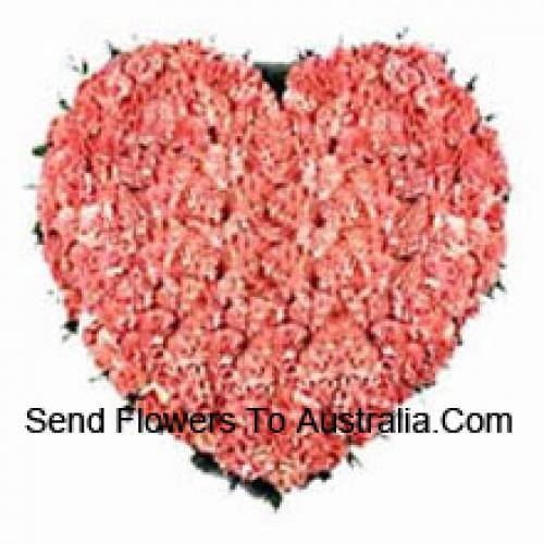 101 Pink Heart Carnations