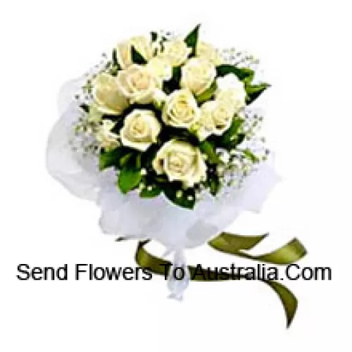 Bouquet de 11 roses blanches