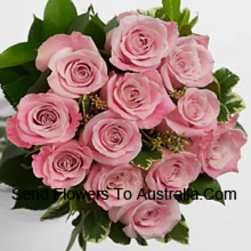 Bouquet de 11 roses roses